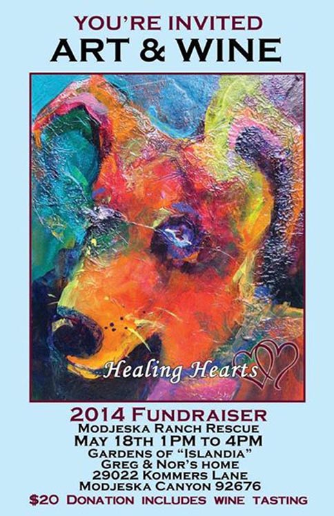 rescue art and wine fundraiser event poster image